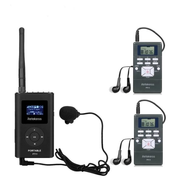 Радиогид система FM-передатчик 2-приемника для экскурсий